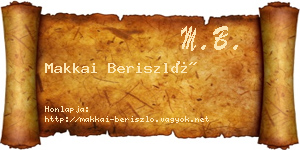 Makkai Beriszló névjegykártya